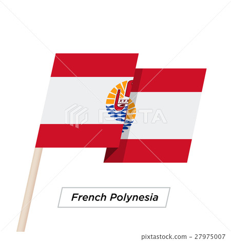 French Polynesia Ribbon Waving Flag Isolated on 27975007
