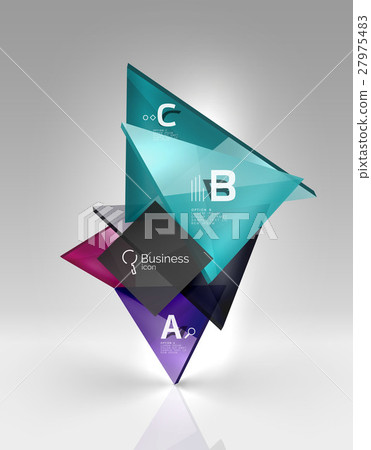 Vector 3d triangle abstract background - Stock Illustration [27975483 ...