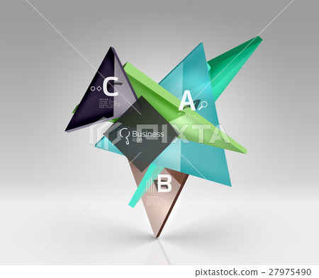 Vector 3d triangle abstract background - Stock Illustration [27975490 ...
