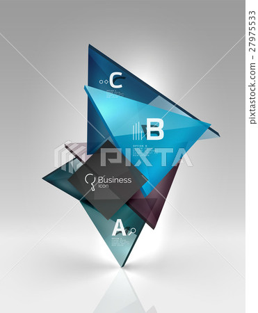 Glossy glass translucent triangles on 3d empty Glossy glass translucent triangles on 3d empty 27975533