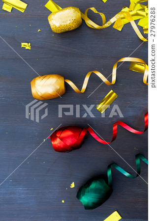 Carnaval decorations on dark wooden background Carnaval decorations on dark wooden background 27976288