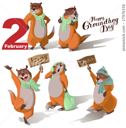 Happy Groundhog Day. Set Marmot casts shadow 27976356