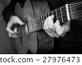 Man playing classical guitar. Black and white 27976473