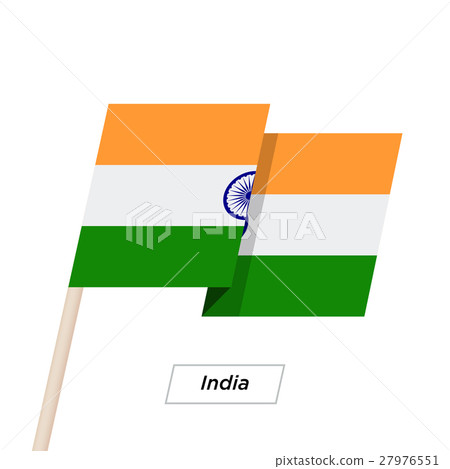 India Ribbon Waving Flag Isolated on White. Vector - Stock Illustration ...