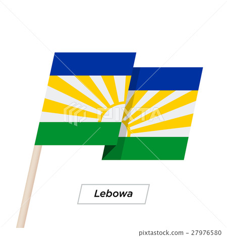 Lebowa Ribbon Waving Flag Isolated on White 27976580