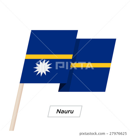 Nauru Ribbon Waving Flag Isolated on White. Vector 27976625