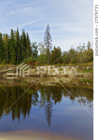 Siberia, the taiga river bank of the Big Yugan 27976731