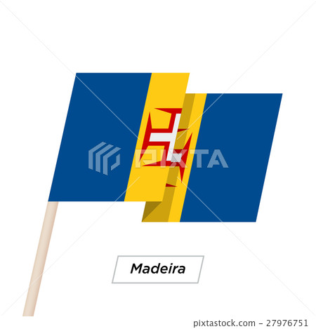 Madeira Ribbon Waving Flag Isolated on White 27976751