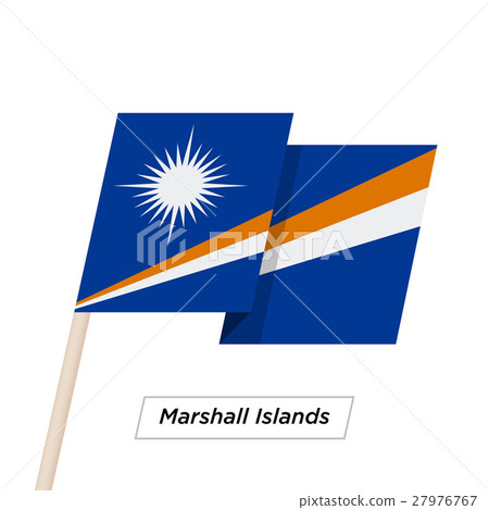 Marshall Islands Ribbon Waving Flag Isolated on Marshall Islands Ribbon Waving Flag Isolated on 27976767