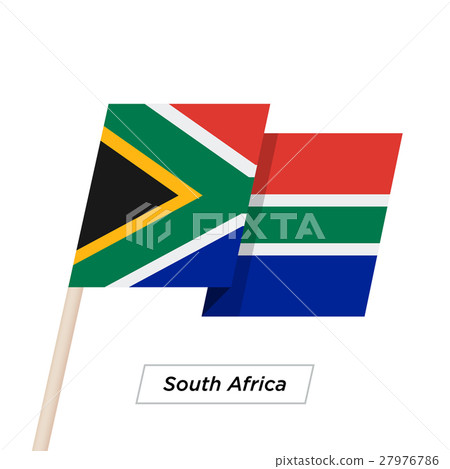 South Africa Ribbon Waving Flag Isolated on White South Africa Ribbon Waving Flag Isolated on White 27976786