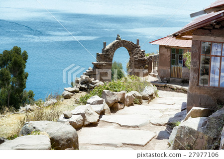 View toward Lake Titicaca from Taquile Island,Peru 27977106