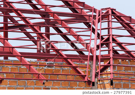 structural steel beam on roof of building structural steel beam on roof of building 27977391