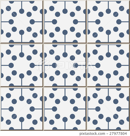 Ceramic tile pattern round dot circle cross line. Ceramic tile pattern round dot circle cross line. 27977804