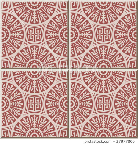 Ceramic tile round cross leaf geometry chain. - Stock Illustration ...