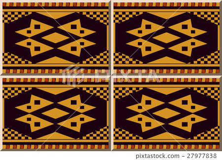 Ceramic tile of aboriginal check square geometry. 27977838