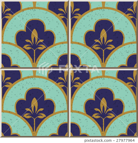 Ceramic tile round curve scale golden line flower Ceramic tile round curve scale golden line flower 27977964