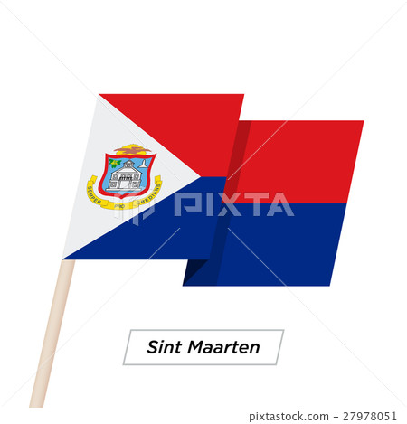 Sint Maarten Sharp Ribbon Waving Flag Isolated on Sint Maarten Sharp Ribbon Waving Flag Isolated on 27978051