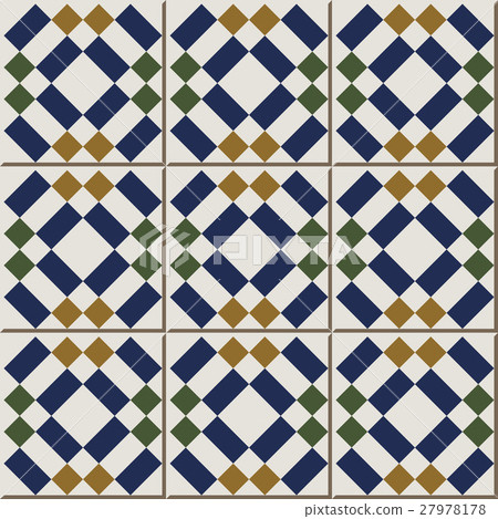 Ceramic tile pattern diamond check square geometry 27978178