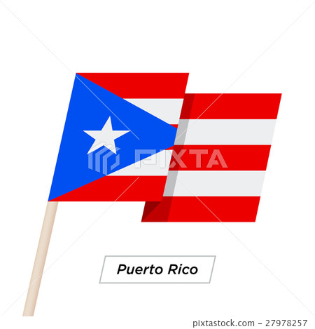 Puerto Rico Ribbon Waving Flag Isolated on White - Stock Illustration ...