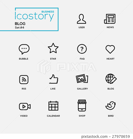 Modern blog simple thin line design icons 27978659