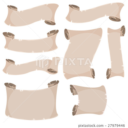 Parchment Scroll And Banners Set 27979446