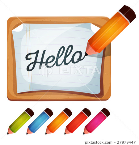 Pencil Drawing Word On Blank Sign 27979447