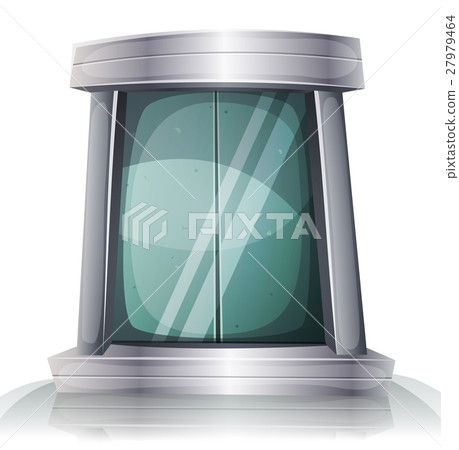 Cartoon Scifi Iron Elevator Door 27979464