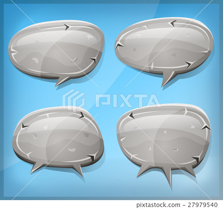 Comic Stone And Rock Speech Bubbles 27979540
