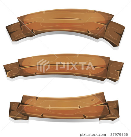 Comic Wood Banners And Ribbons 27979566