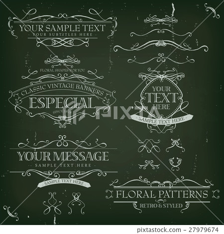 Vintage Old Labels Banners And Frame Vintage Old Labels Banners And Frame 27979674