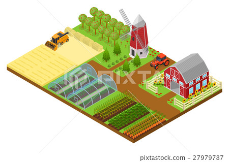 Farm Isometric View. Vector Farm Isometric View. Vector 27979787