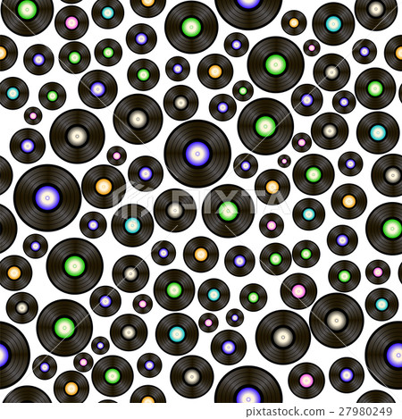 Black Vynil Records Seamless Pattern 27980249