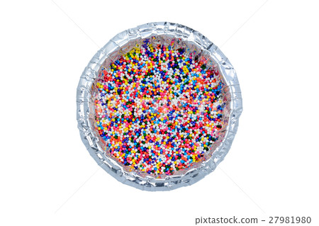 Sugar sprinkle dots decoration in foil cup 27981980