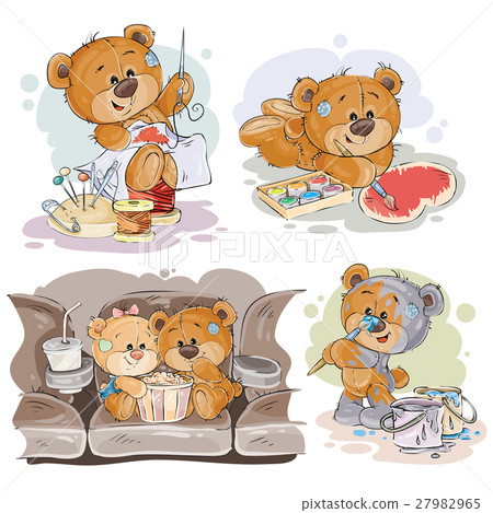 Set vector clip art illustrations of enamored 27982965
