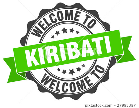 Kiribati round ribbon seal 27983387