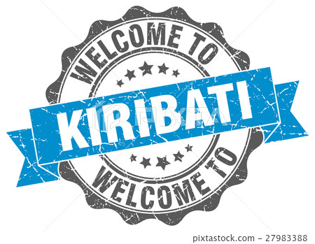Kiribati round ribbon seal 27983388