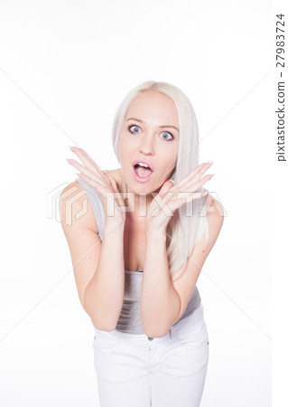 beautiful girl screams she surprised 27983724