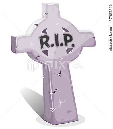 Cartoon Christian Tombstone With Rip 插圖素材 圖庫