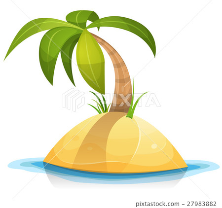 Palm Tree On Tropical Desert Island 27983882