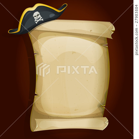 Pirate Hat On Old Parchment Scroll 27983884