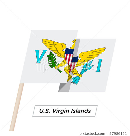 U.S. Virgin Island Ribbon Waving Flag Isolated on 27986131