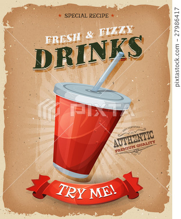 Grunge And Vintage Drinks And Beverage Poster Grunge And Vintage Drinks And Beverage Poster 27986417