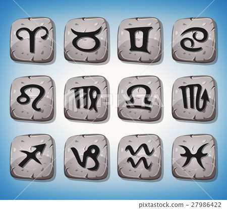 Zodiac Signs And Icons Set On Rocks Zodiac Signs And Icons Set On Rocks 27986422