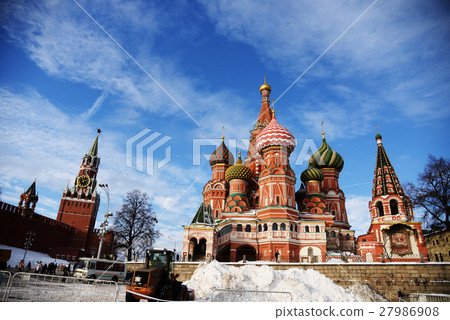 St. Basil Cathedral Red Square Spaskaya Tower Spasquier Gate Kremlin Clock Tower St. Basil Cathedral Red Square Spaskaya Tower Spasquier Gate Kremlin Clock Tower 27986908