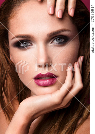 Glamour portrait of beautiful woman model with Glamour portrait of beautiful woman model with 27986914