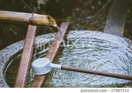 Stone Tub at Japanese Temple or Shrines Stone Tub at Japanese Temple or Shrines 27987314