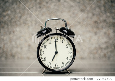 retro vintage clock at 7 o'clock retro vintage clock at 7 o'clock 27987599