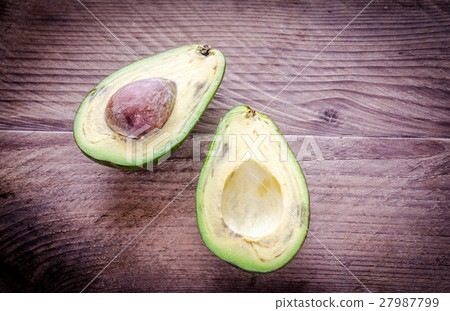 Avocado on the wooden background Avocado on the wooden background 27987799