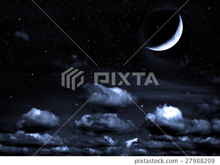 The moon in the night sky in clouds The moon in the night sky in clouds 27988209