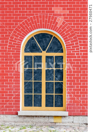 Window on wall background. Window on wall background. 27988471